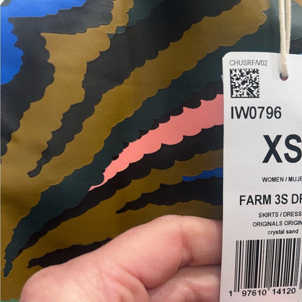 NWT Adidas Original Adidas x Farm Rio 3- stripes mini dress - Picture 5 of 6